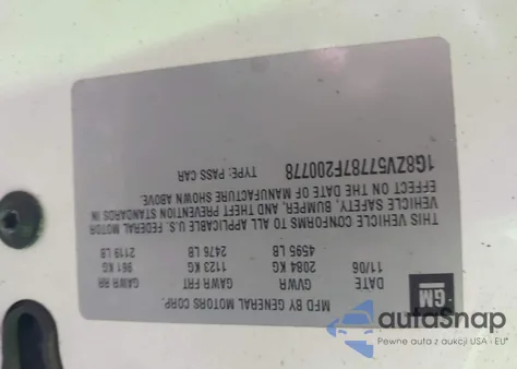 2007 Saturn Aura Xr from USA, damaged, VIN 1G8ZV57787F200778